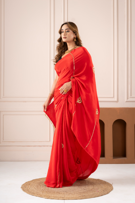Kanaka Pushp Pure Natural Crepe Saree - Image 5