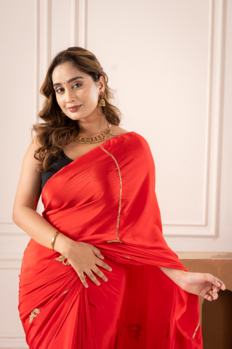 Kanaka Pushp Pure Natural Crepe Saree - Image 4