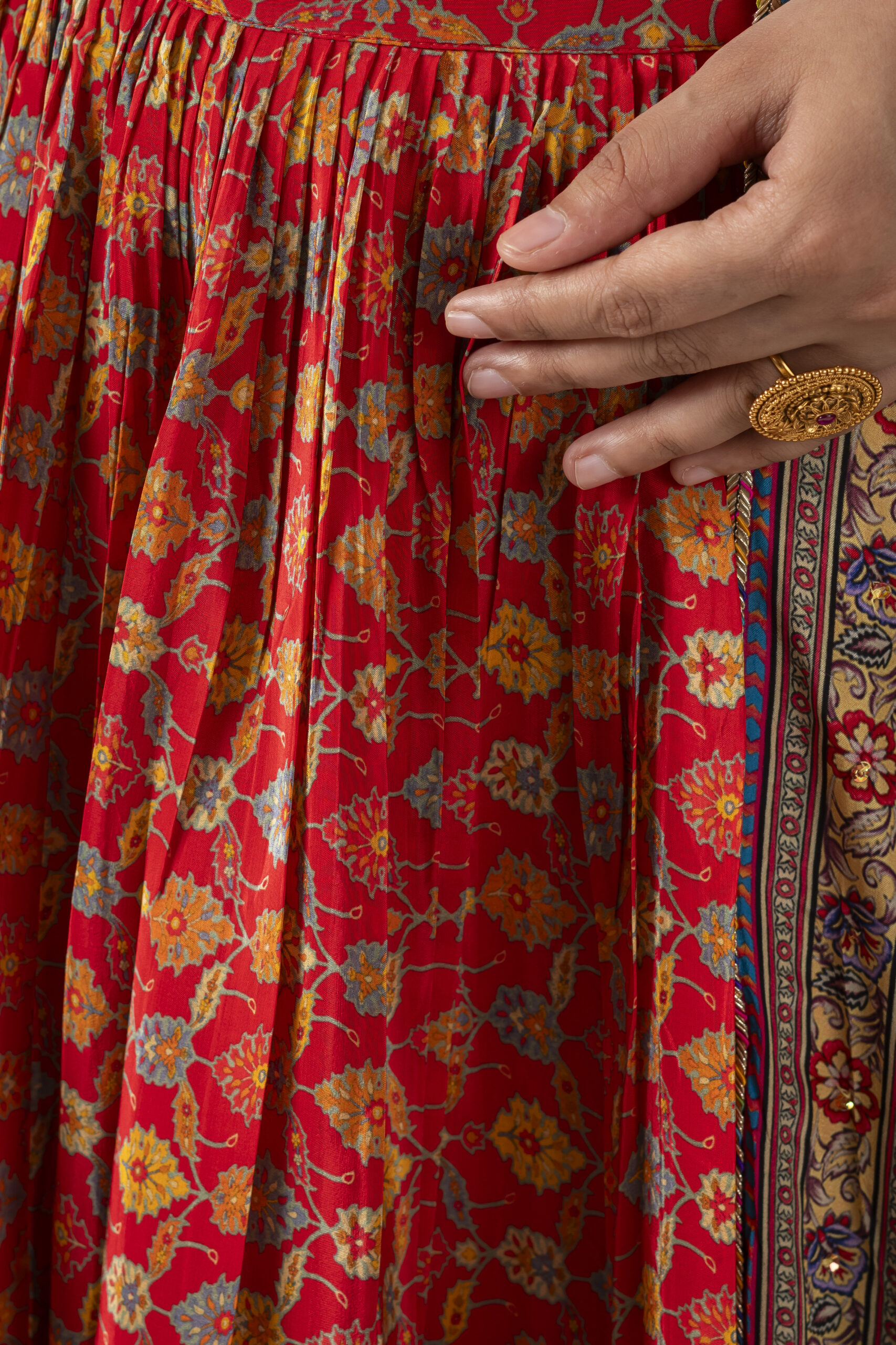 Orange Embellished Flower Lehnga With Dupatta - Image 8