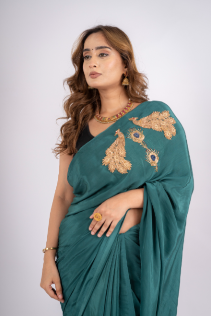 The Mayurika Pure Natural Crepe Saree