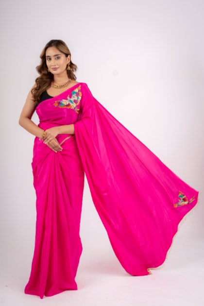 Rani Chitra Pure Natural Crepe Saree